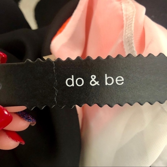 NWT Do & Be orange, black, and white tank with gold chains, adjustable straps M - Picture 6 of 7